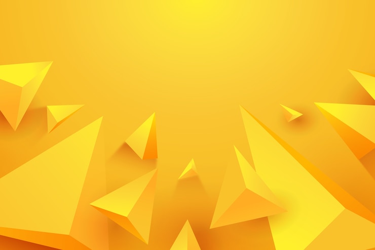 Vector Gratis 3d triangle yellow concept background