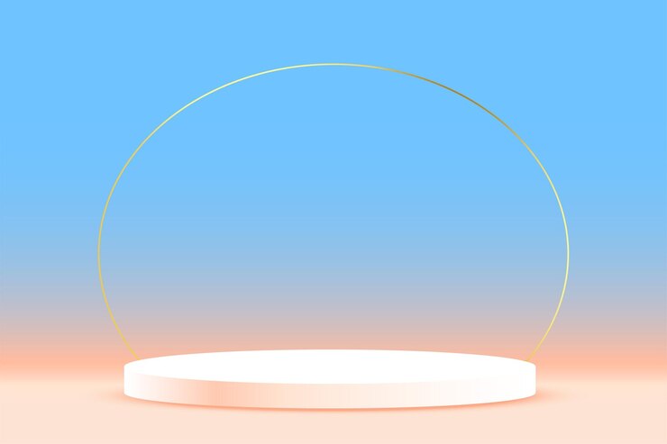 Vector Gratis 3d white empty pedestal stand for product advertisement