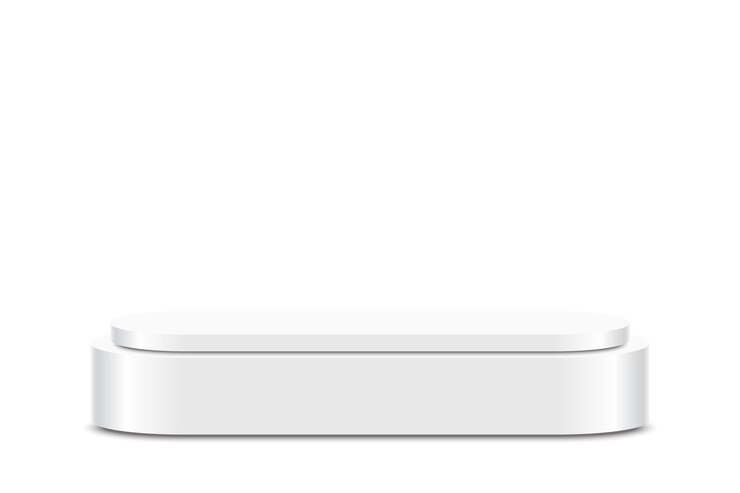 Vector Gratis 3d white podium pedestal for displaying product presentations awards