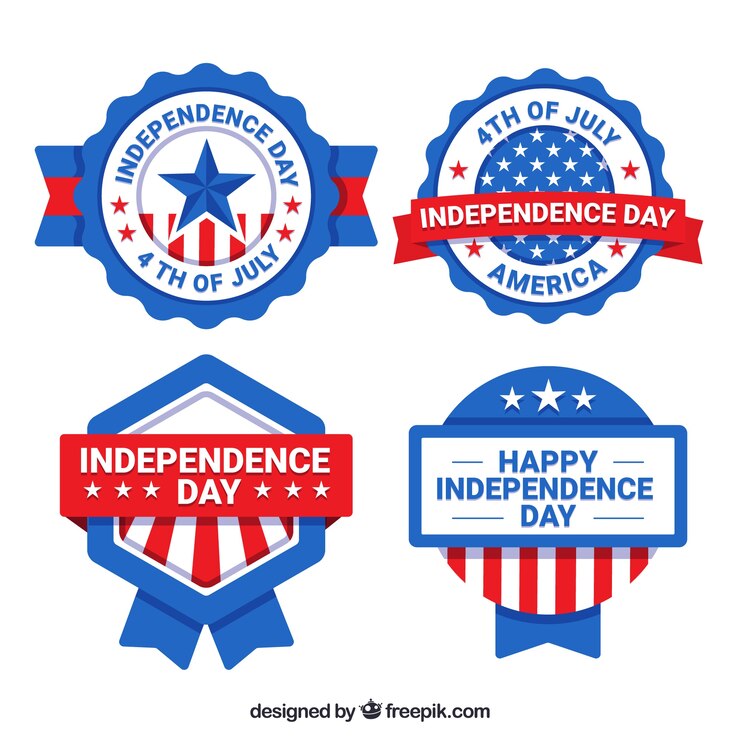 Vector Gratis 4th of july badges collection in flat style