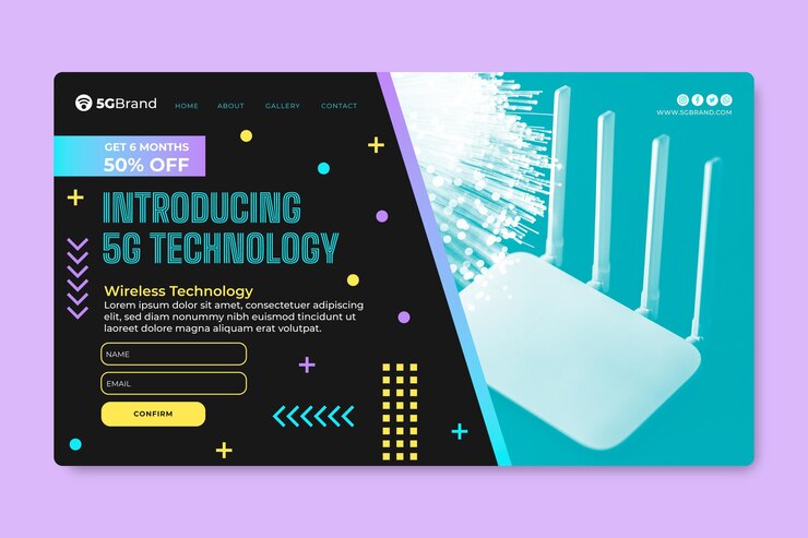 Vector Gratis 5g landing page template