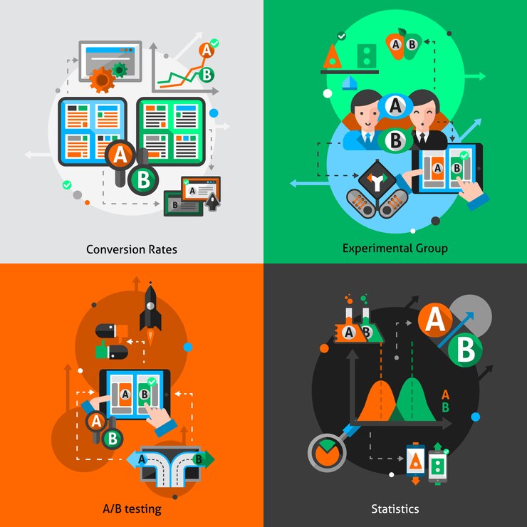 Vector Gratis a-b testing icons set