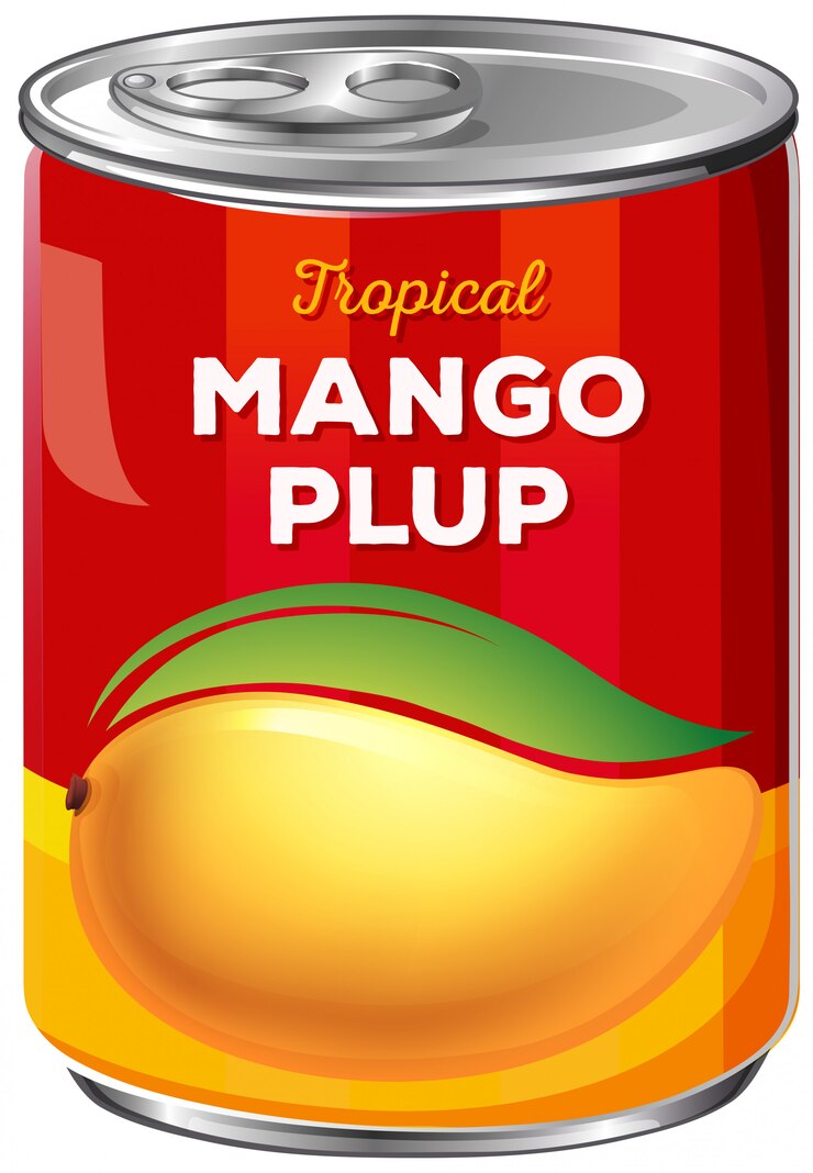 Vector Gratis a can of mango plup