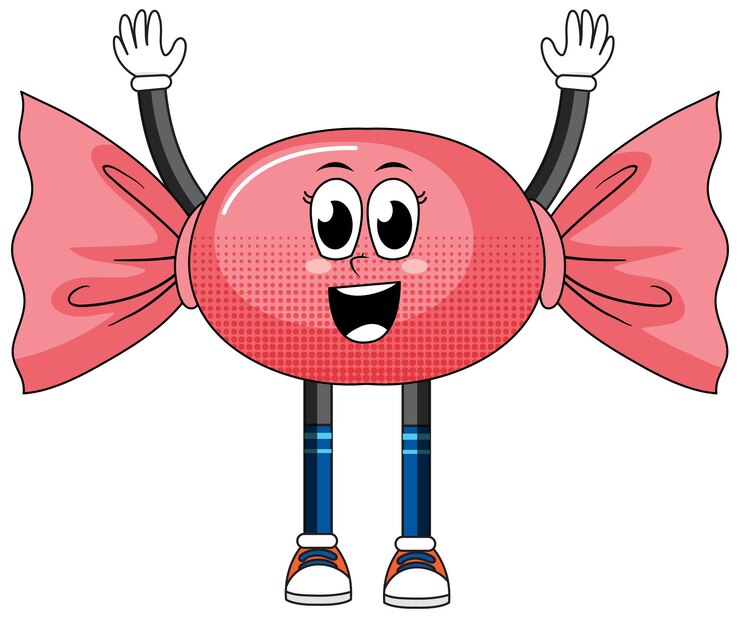 Vector Gratis a candy cartoon character on white background