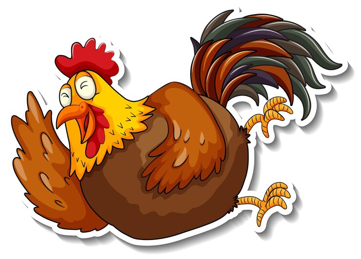 Vector Gratis a chicken laughing animal cartoon sticker