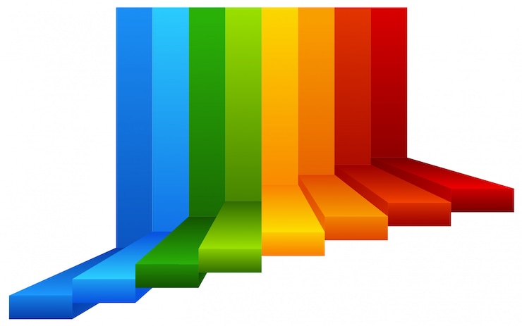 Vector Gratis a colourful stairway on white background