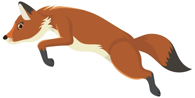 Vector Gratis a fox jumping isolated