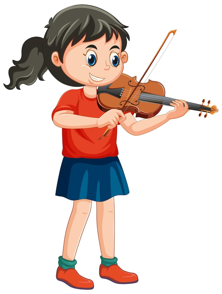 Vector Gratis a girl playing violin musical instrument