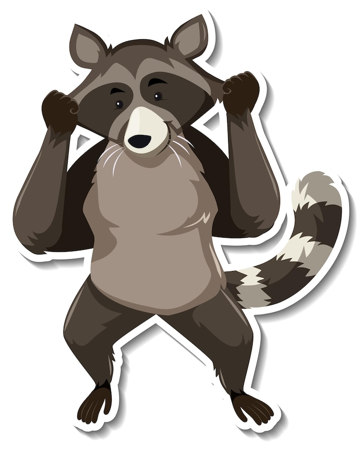 Vector Gratis a raccoon dancing animal cartoon sticker