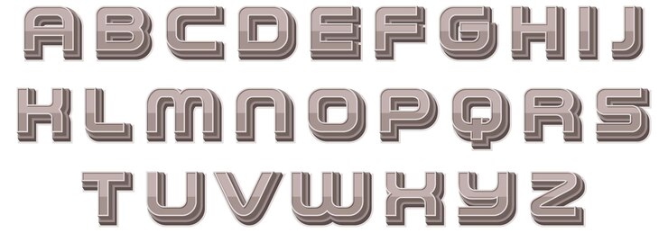 Vector Gratis a set of english alphabet space font on white background