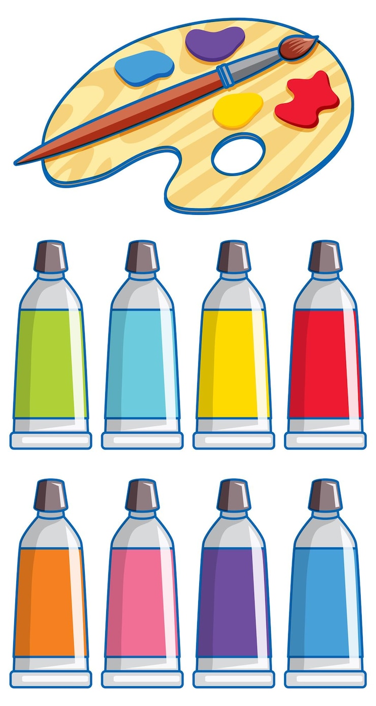 Vector Gratis a set of watercolour on white background