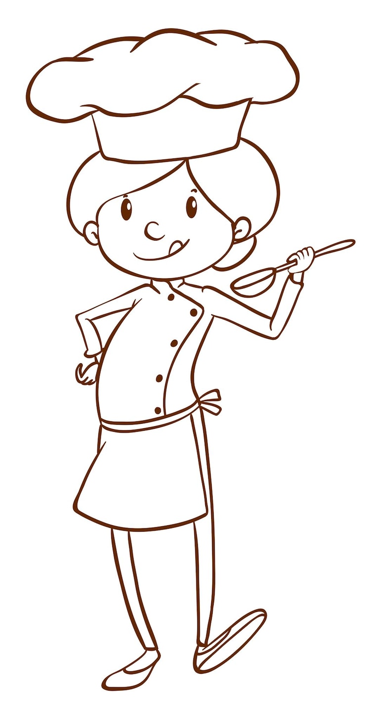 Vector Gratis a simple sketch of a female chef