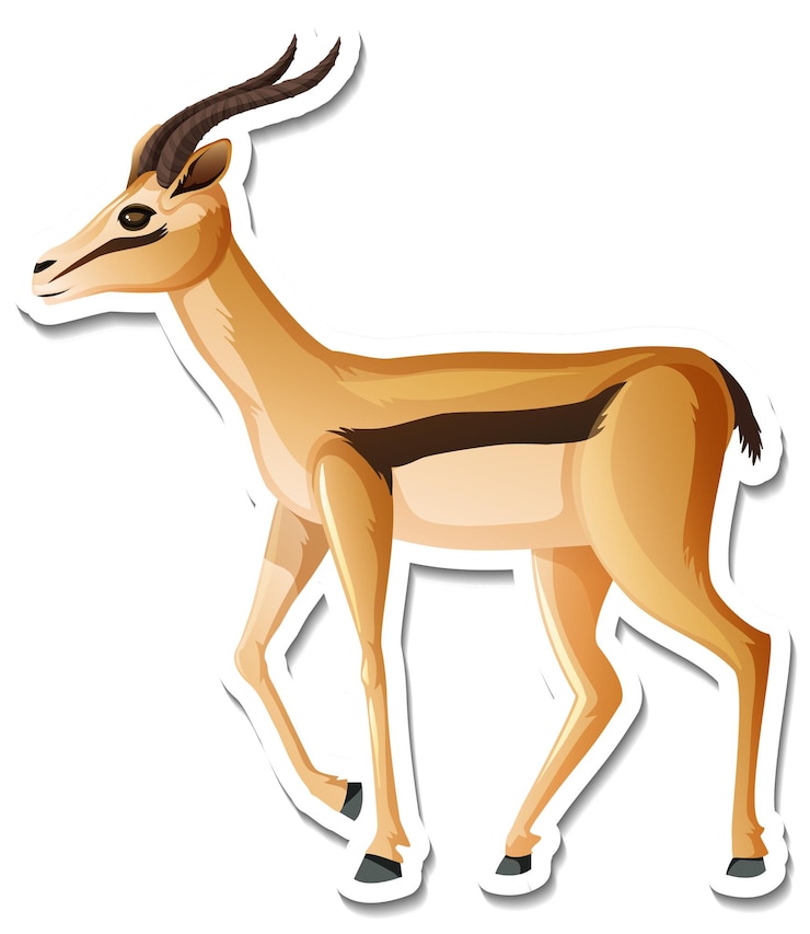 Vector Gratis a sticker template of antelope cartoon character