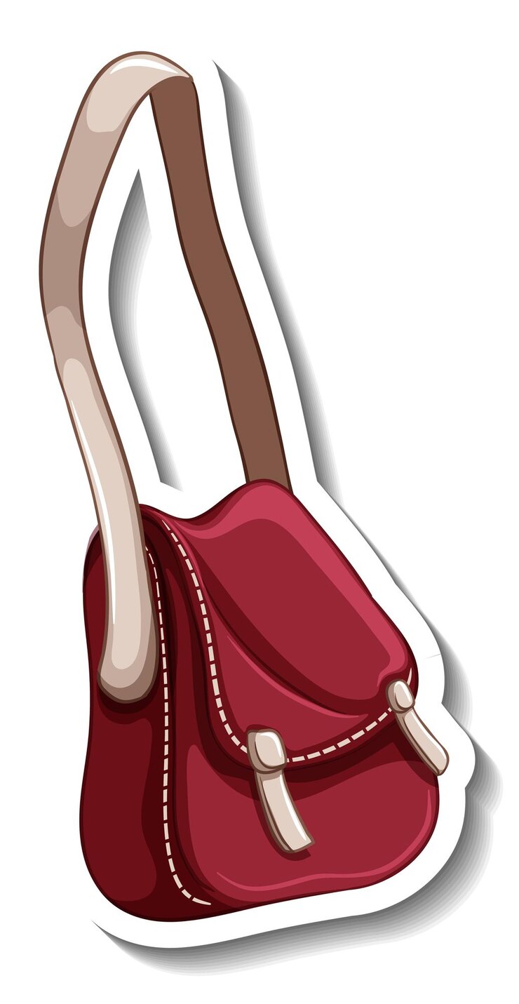 Vector Gratis a sticker template with a women crossbody bag isolated