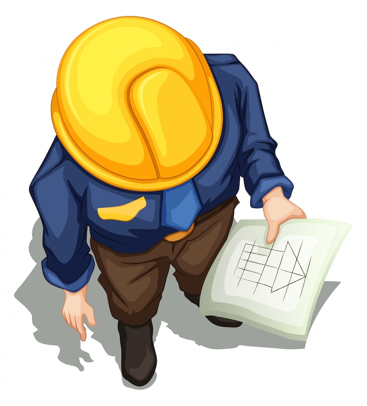 Vector Gratis a topview of an engineer working