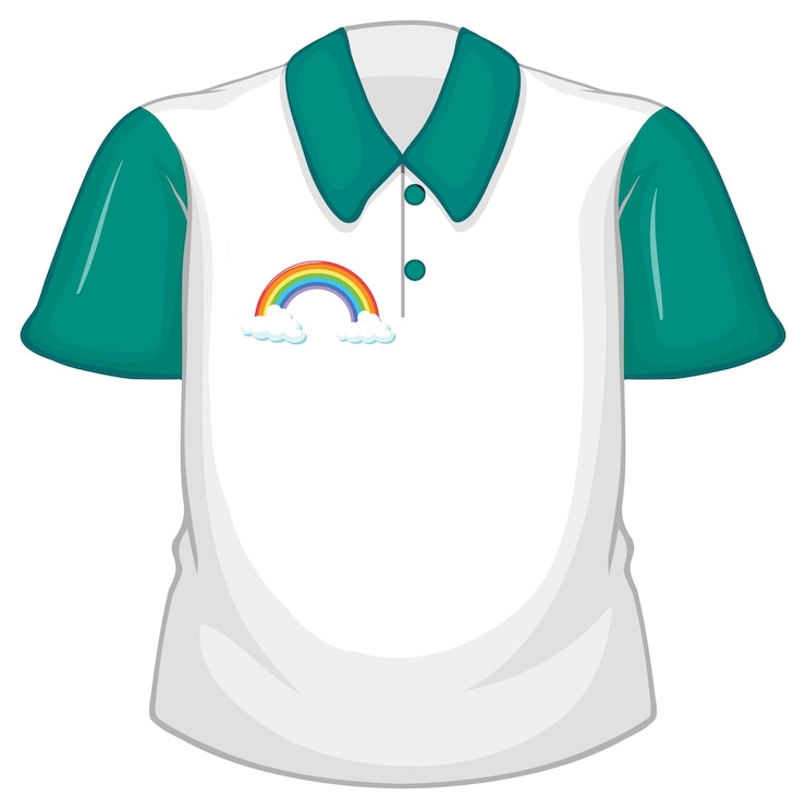 Vector Gratis a white shirt with green sleeves on white background