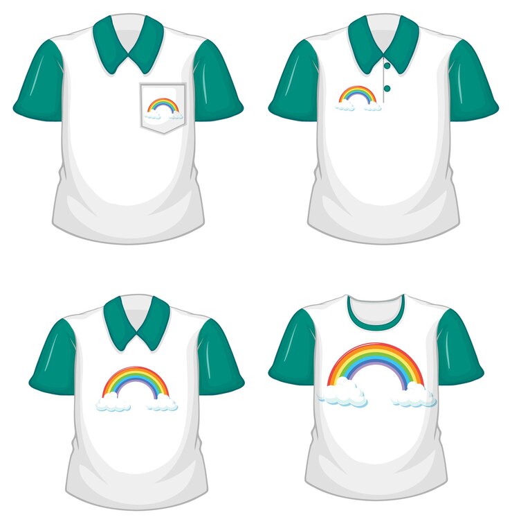 Vector Gratis a white shirt with green sleeves on white background