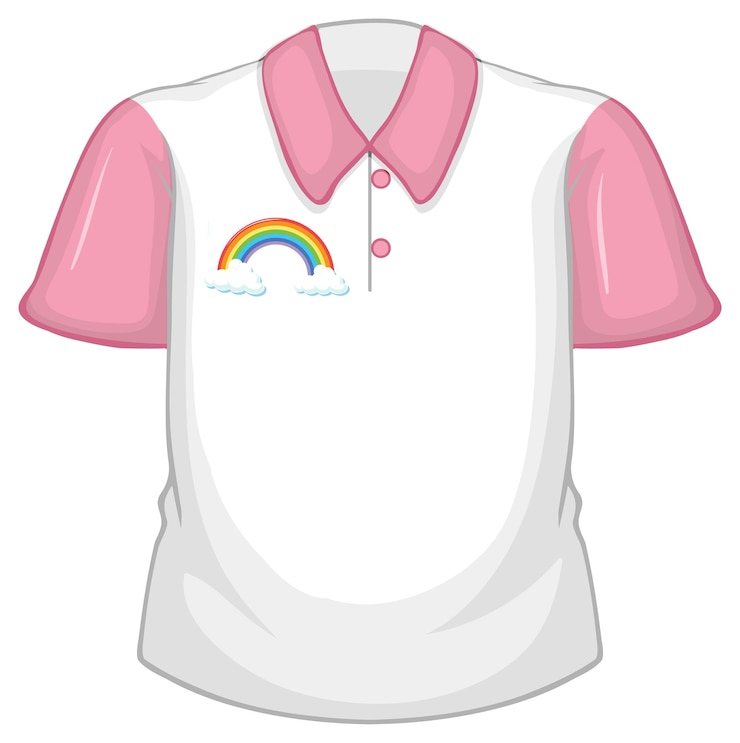 Vector Gratis a white shirt with pink sleeves on white background
