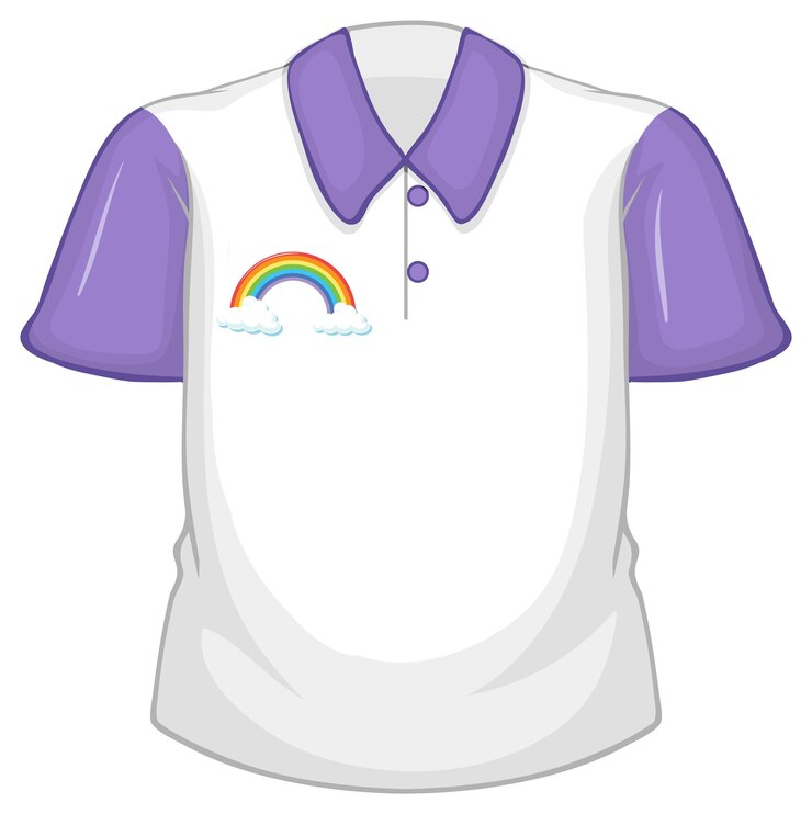 Vector Gratis a white shirt with purple sleeves on white background