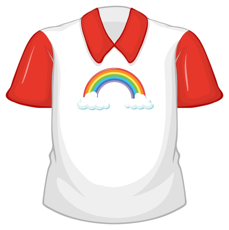 Vector Gratis a white shirt with red sleeves on white background