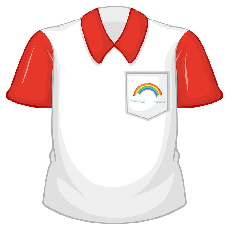 Vector Gratis a white shirt with red sleeves on white background