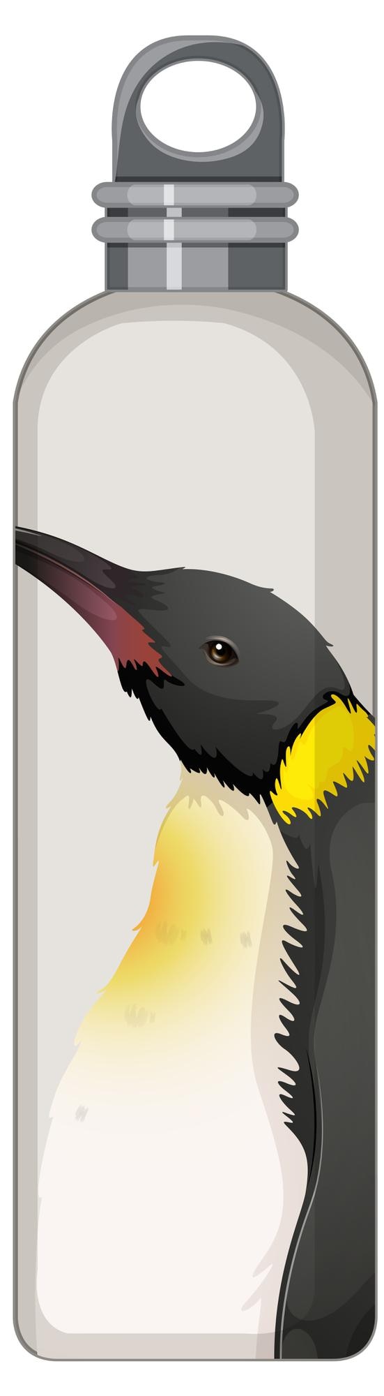 Vector Gratis a white thermos bottle with penguin pattern