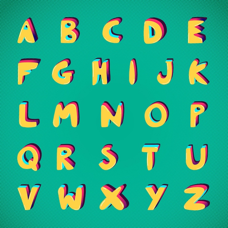Vector Gratis a-z bold  funky font alphabet typography set
