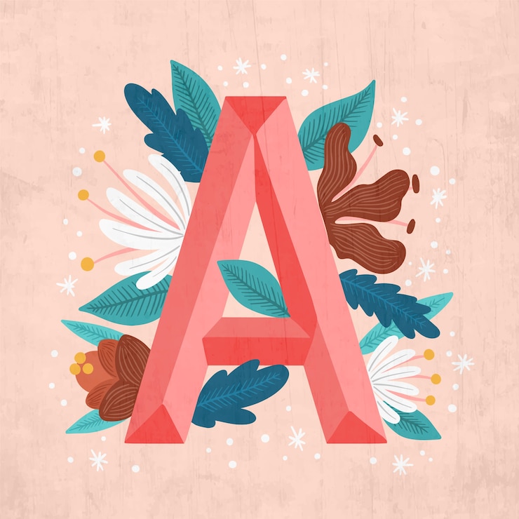 Vector Gratis abjad huruf kreatif a
