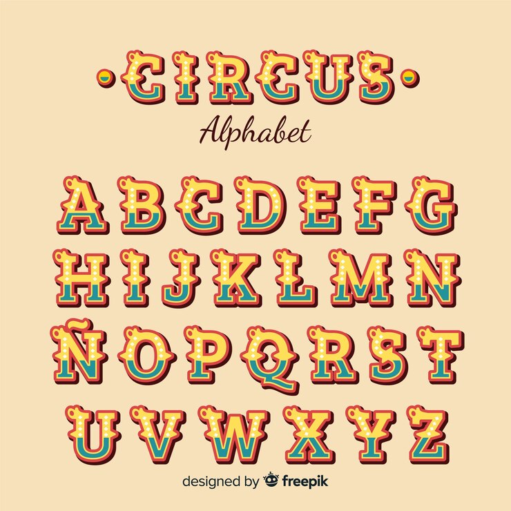 Vector Gratis abjad sirkus