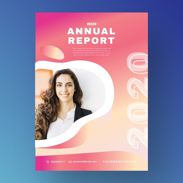 Vector Gratis abstract annual report template with photo