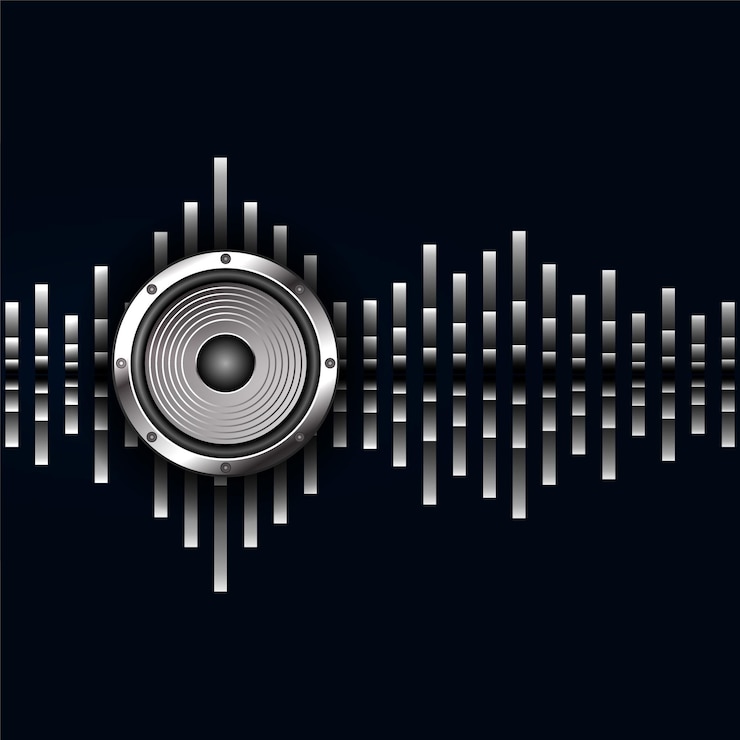 Vector Gratis abstract audio beat equalizer background with realistic stereo
