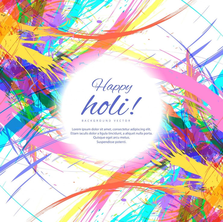 Vector Gratis abstract background decorated with watercolors for holi