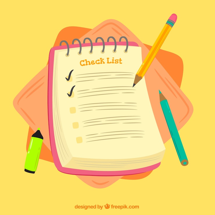 Vector Gratis abstract background with checklist and pencils