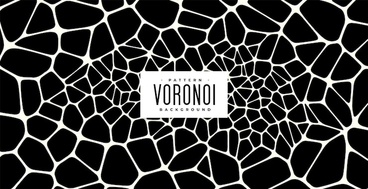 Vector Gratis abstract black and white voronoi pattern texture background