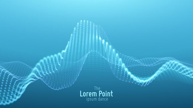 abstract blue particle wave background