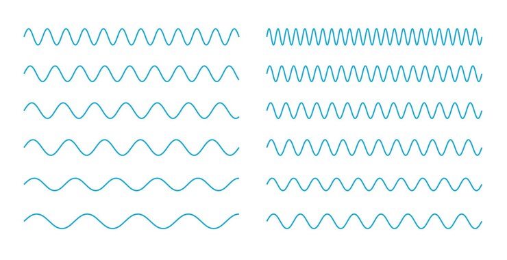 Vector Gratis abstract blue zigzag wavy lines pattern in set