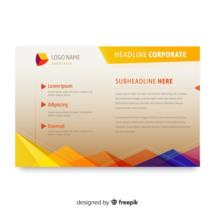 Vector Gratis abstract business flyer with colorful style