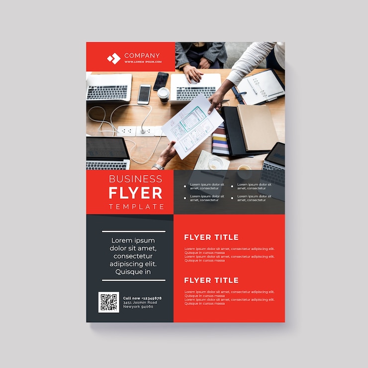 Vector Gratis abstract business flyer with picture