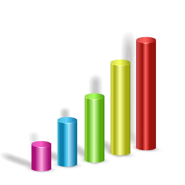 Vector Gratis abstract business infographic design concept with colorful 3d five columns on white  isolated