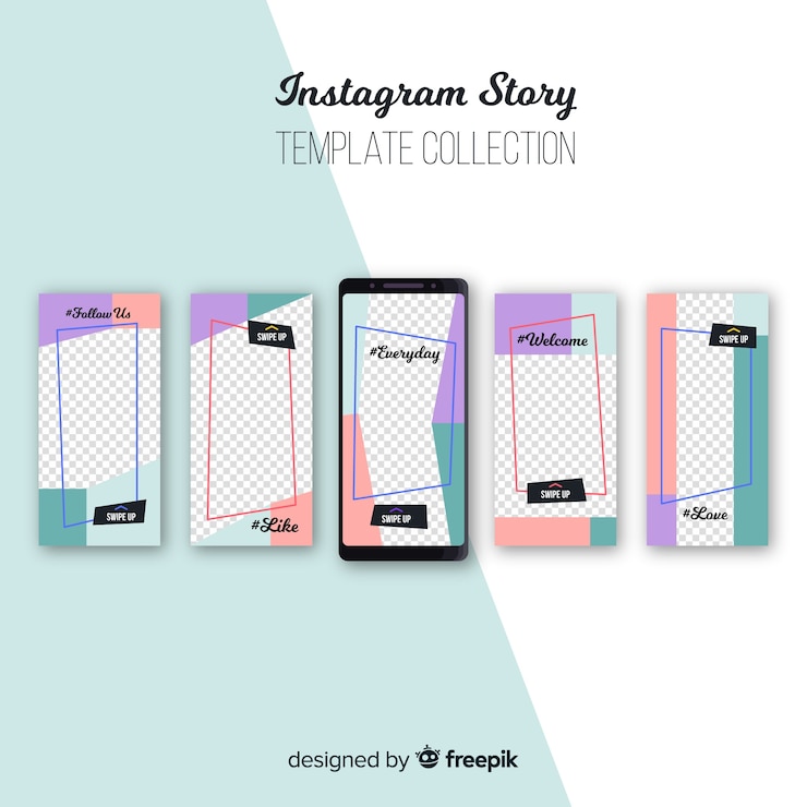 Vector Gratis abstract collection of instagram stories templates