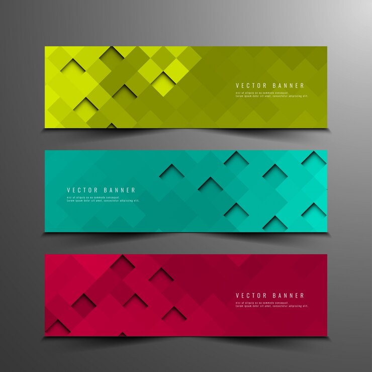 Vector Gratis abstract colorful mosaic banners