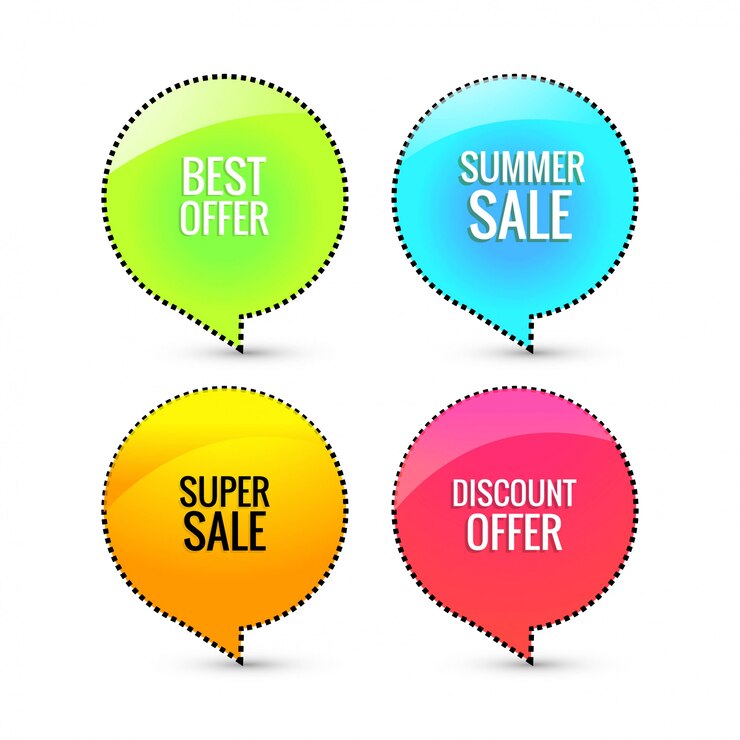 Vector Gratis abstract colorful shiny sale lables set design