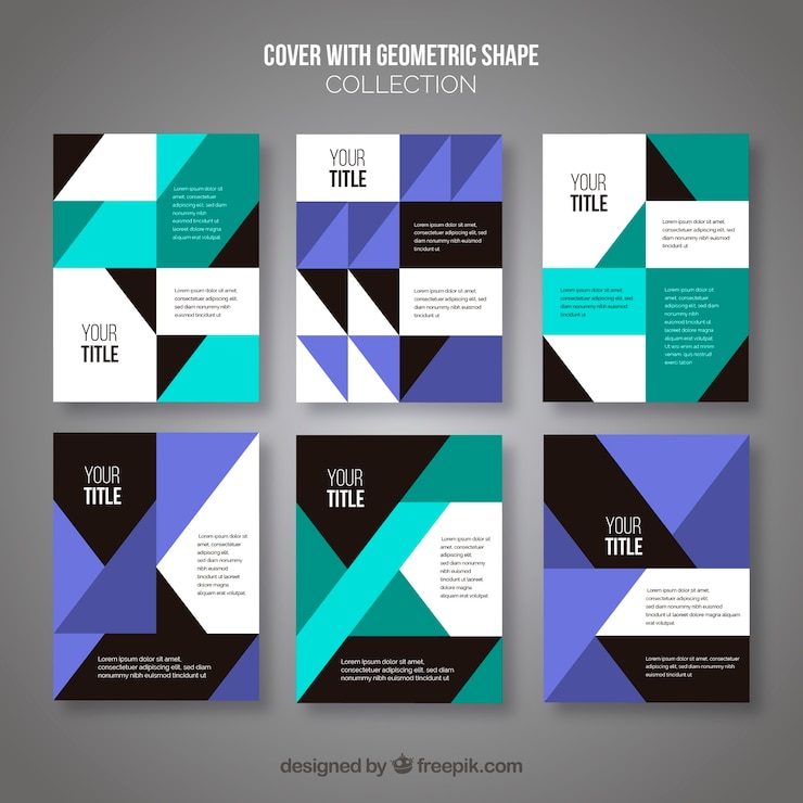 Vector Gratis abstract cover templates with geometric design