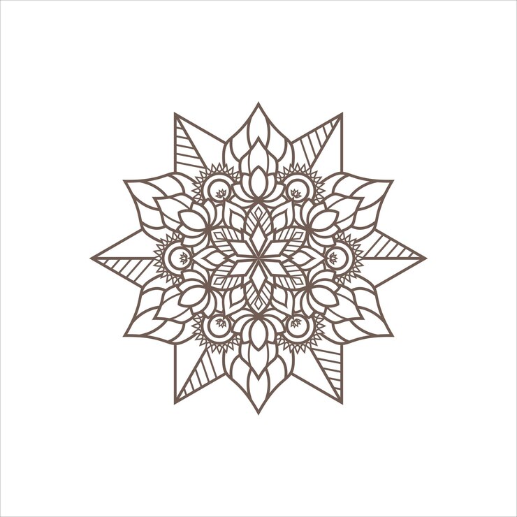 Vector Gratis abstract decorative mandala line art on white background