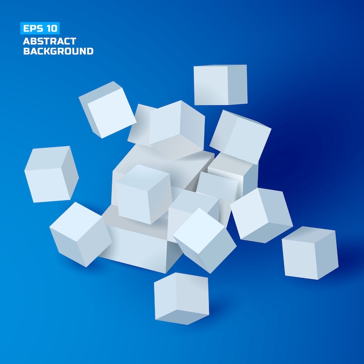Vector Gratis abstract geometric background with gray 3d cubes