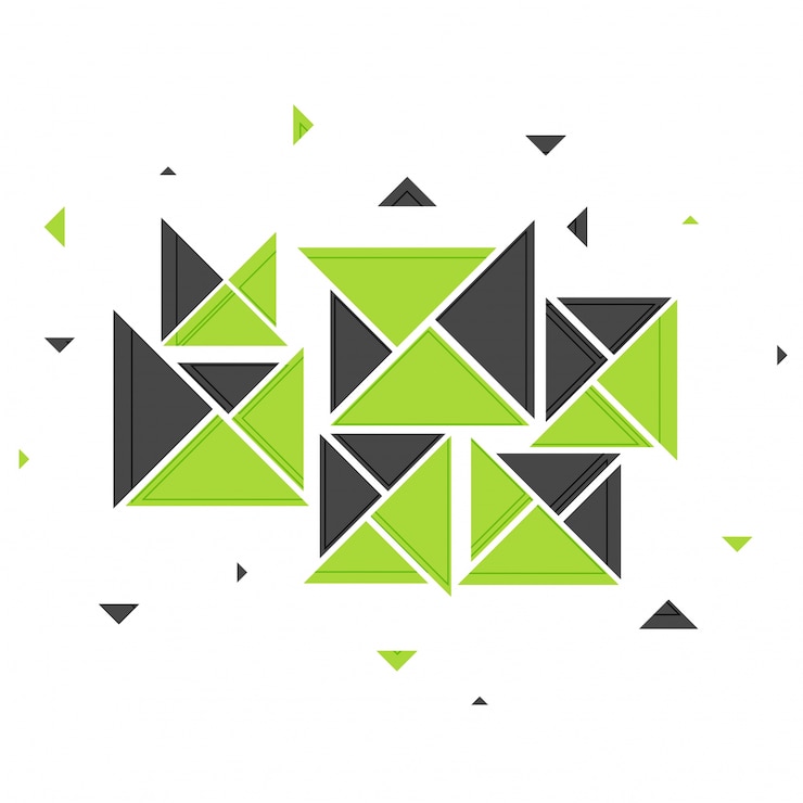 Vector Gratis  abstract geometric triangles element in green and grey colors. 