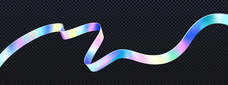 Vector Gratis abstract holographic tape isolated on transparent