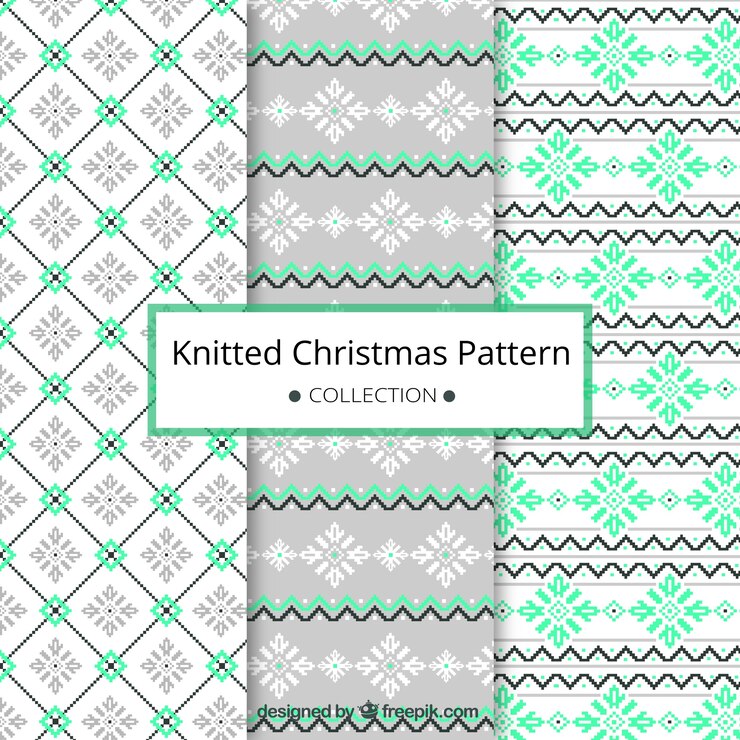 Vector Gratis abstract knitted christmas patterns