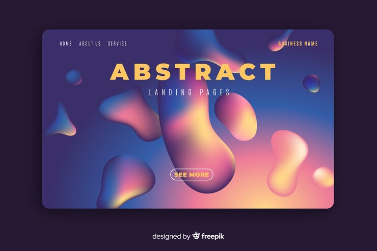 Vector Gratis abstract liquid effect landing page template