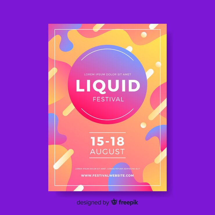 Vector Gratis abstract liquid effect music festival poster template